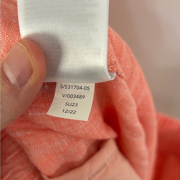 Athleta Retreat Linen Jogger Pants in Sunset Glow (Coral) - Size 10 - Picture 6 of 6